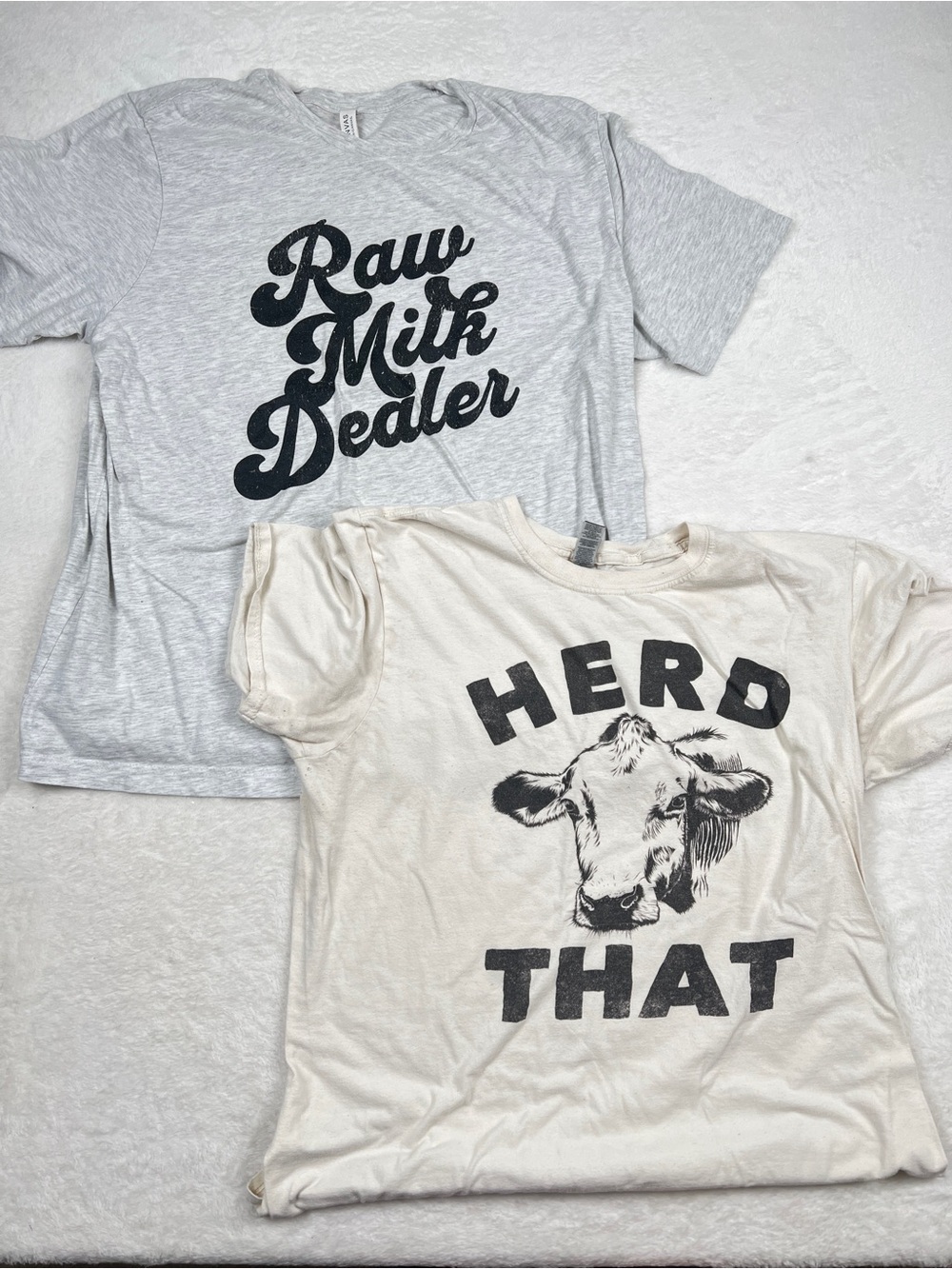 Raw Milk Dealer & Herd That Graphic T-Shirt Lot 2XL XL Farm Country Cow